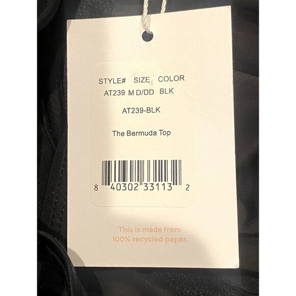 NWT Andie The Bermuda Bikini Swimsuit Underwired Top Full Bust Support M Black - Picture 7 of 15